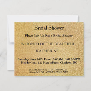 Faux Gold Glittering Fab Confetti Sparkles Dots In Invitation