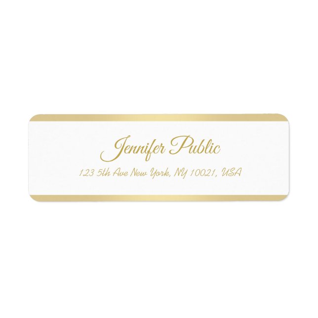 Faux Gold Hand Script Modern Elegant Template (Front)