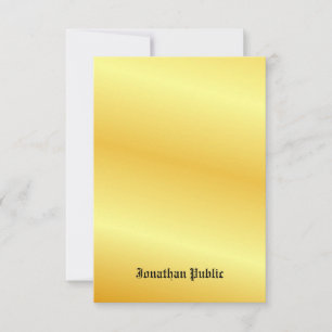 Faux Gold Handwritten Monogrammed Custom Card