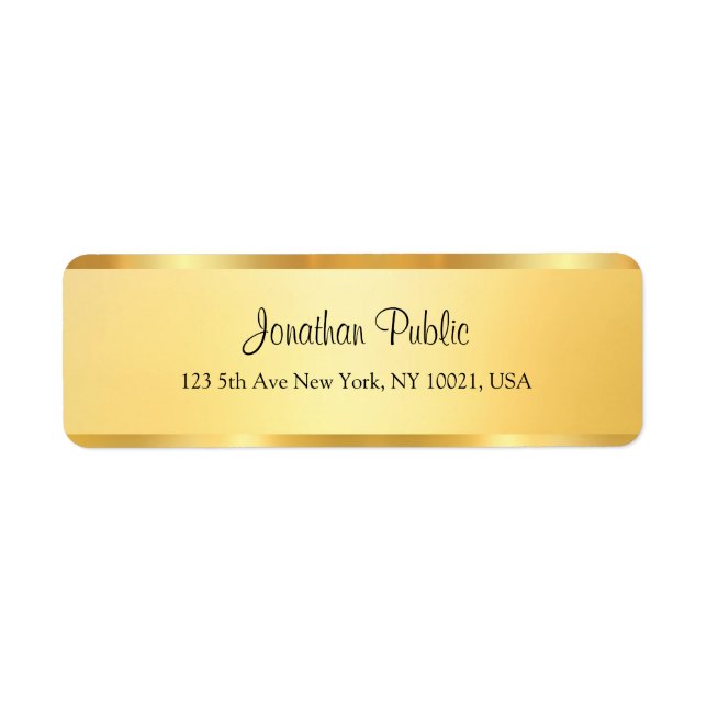 Faux Gold Handwritten Script Personalised Template (Front)