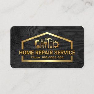 Faux Gold Handyman Tools Building Frame Business Card
