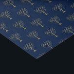 Faux Gold Hanukkah Menorah Pattern Blue Holiday Tissue Paper<br><div class="desc">Wrap your gifts in style this holiday season with our elegant Hanukkah tissue paper. This simple but chic design features a navy blue background with faux gold menorahs repeated into a pattern. Designed by artist  © Tim Coffey.</div>