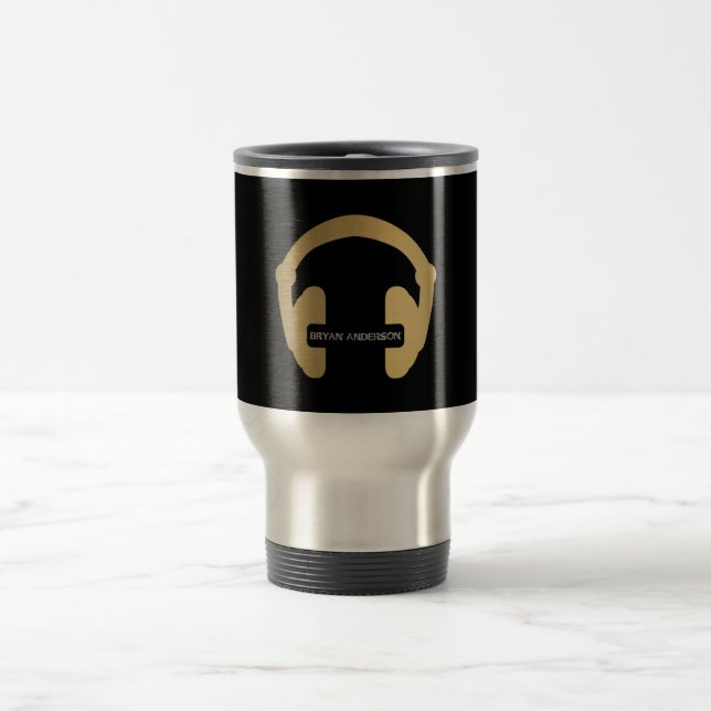 Faux Gold Headphone DJ Mug (Center)