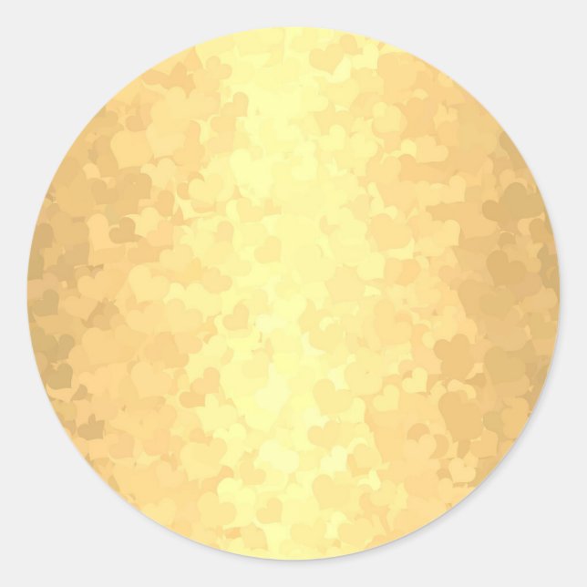 Faux Gold Hearts Blank Template Glamour Golden Classic Round Sticker (Front)