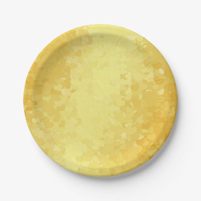 Faux Gold Hearts Custom Romantic Paper Plate (Front)