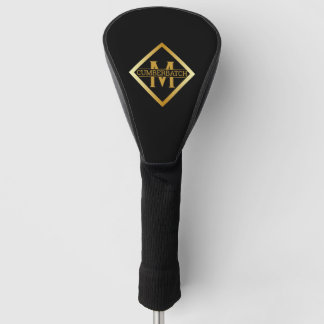 Faux Gold INITIAL & FAMILY NAME – Black & Gold Golf Head Cover