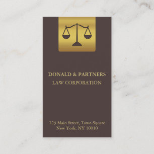 Faux Gold Justice Scales Law Attorney Business Card