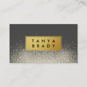 Faux Gold Label with Glitter Glam Sparkle Business Card