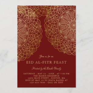 Faux Gold Lace Elegant Eid Feast Invitation