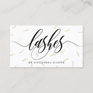 Faux Gold Lashes Calligraphy Lash Artist Business Card
