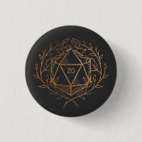 Faux Gold  Laurel Wreath Twenty-Sided Die