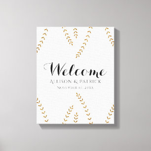 Faux Gold Leaf Wedding Welcome Sign