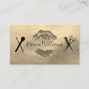 Faux Gold Leather / Makeup and Hair Business Card