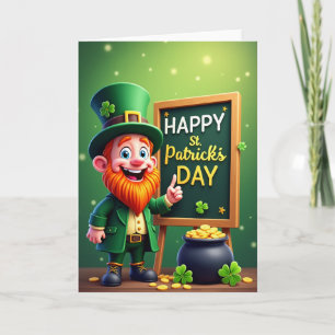Faux Gold Leprechaun Happy Day Card