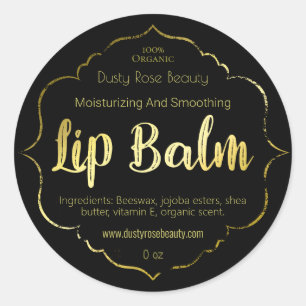 Faux Gold Lip Balm Label Handmade Business