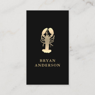 Faux Gold Lobster Business Card