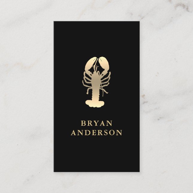 Faux Gold Lobster Business Card (Front)