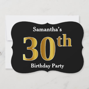 Faux Gold Look 30th Birthday Party + Custom Name Invitation