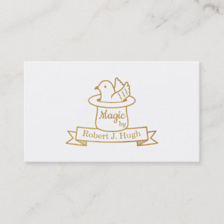 Faux Gold Magic Dove in Hat Magician Business Card