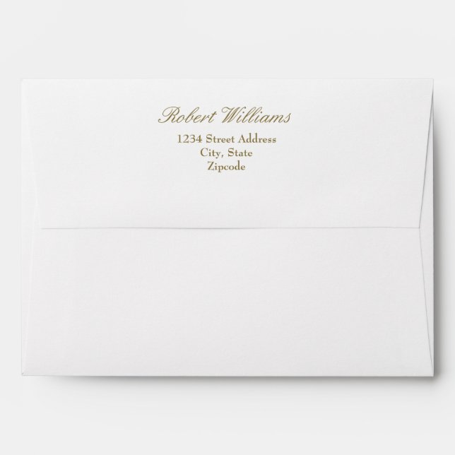Faux Gold Mailing Envelopes Return Address (Back (Top Flap))