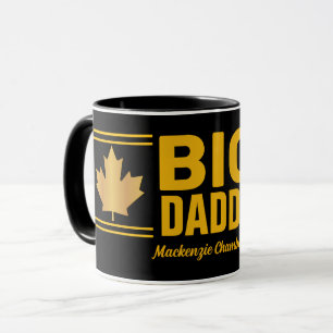 Faux Gold Maple Leaf Big Daddy on BLACK Mug