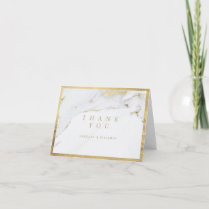 Faux gold marble luxury modern wedding thank you
