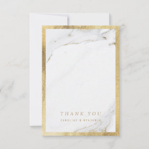 Faux gold marble luxury modern wedding thank you