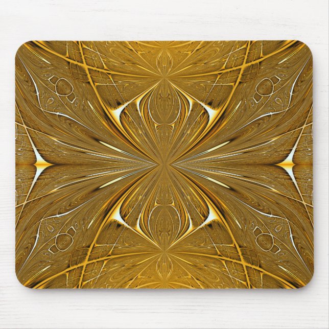 Faux Gold Metal Pattern Design Mouse Mat (Front)