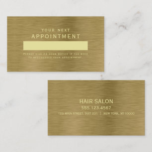 Faux Gold Metal Texture Appointment Card