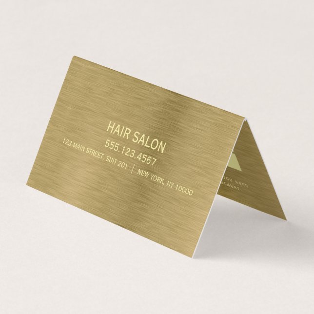 Faux Gold Metal Texture Appointment Card (Front)