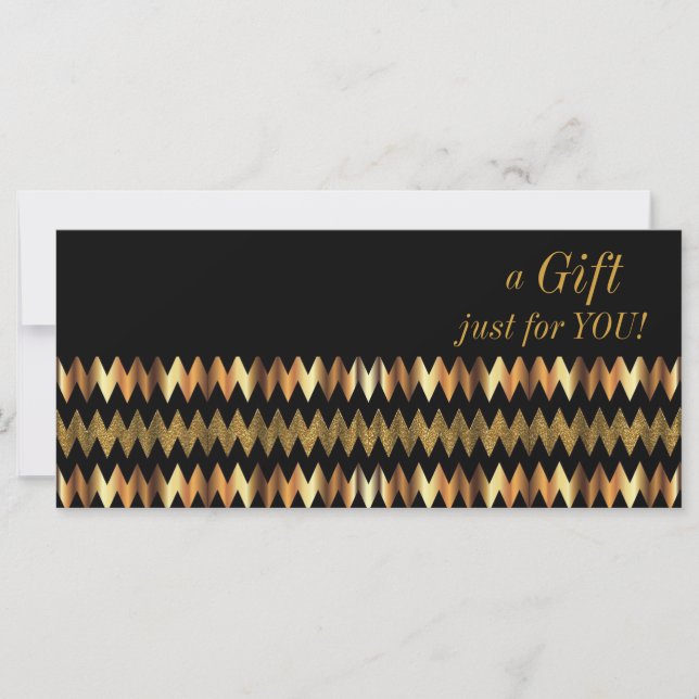 Faux Gold Metallic Chevron Gift Certificate (Front)