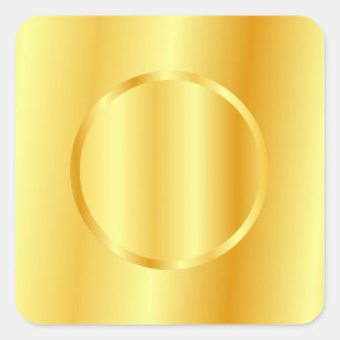 Faux Gold Metallic Look Blank Template Elegant Square Sticker
