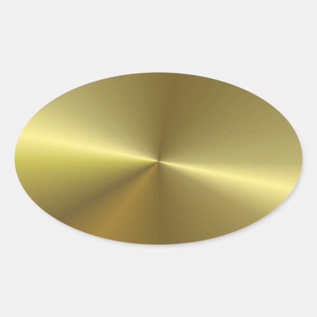 Faux Gold Metallic Look Stylish Blank Template Oval Sticker (Front)