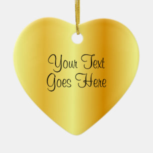 Faux Gold Metallic Look Trendy Handwritten Script Ceramic Tree Decoration