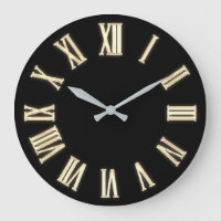 Faux Gold Metallic Minimal Roman Numbers Black
