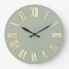 Faux Gold Metallic Minimal Roman Numbers Green
