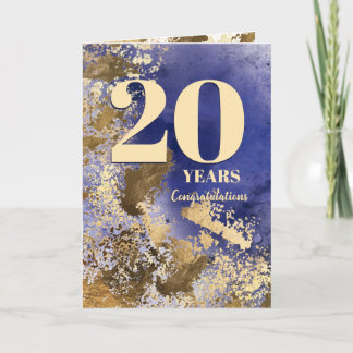 Faux gold milestone employee anniversary card