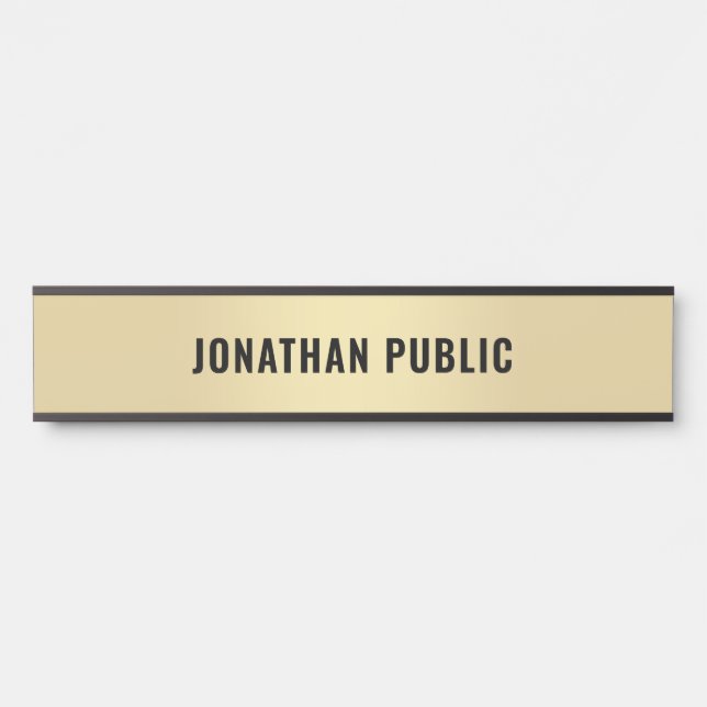 Faux Gold Minimalistic Design Modern Elegant Home Door Sign (Front)