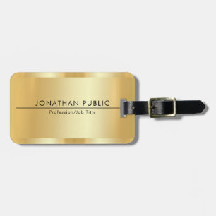 Faux Gold Modern Elegant Glamourous Template Trend Luggage Tag