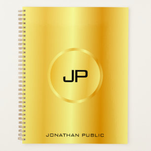 Faux Gold Modern Elegant Monogram Trendy Template Planner