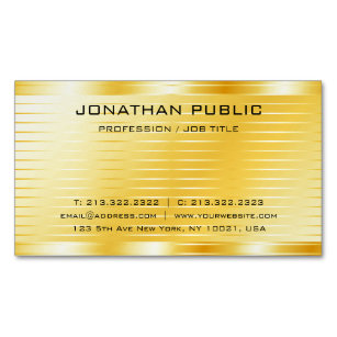 Faux Gold Modern Elegant Professional Template Magnetic Business Card