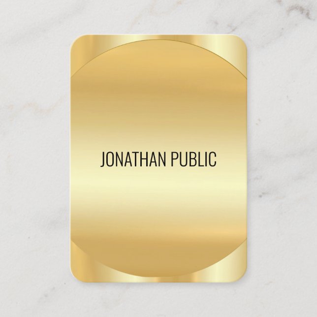 Faux Gold Modern Elegant Template Custom Luxury Business Card (Front)