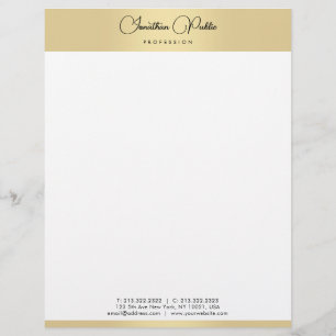 Faux Gold Modern Elegant Template Typography Custom Letterhead