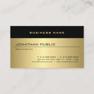 Faux Gold Modern Glamour Personalised Template Business Card