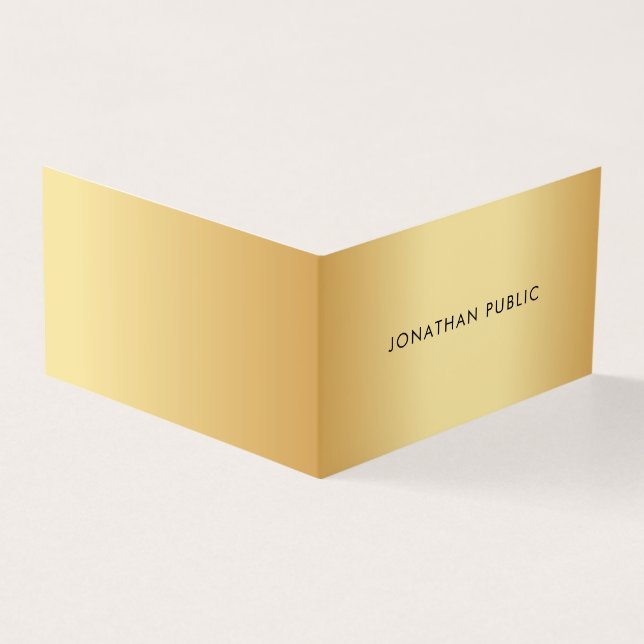 Faux Gold Modern Minimalist Elegant Template Business Card (Outside)