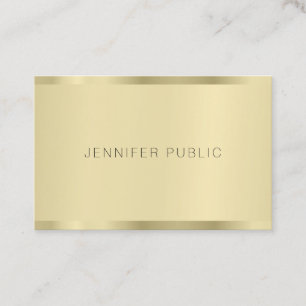 Faux Gold Modern Minimalist Template Elegant Sleek Business Card
