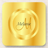Faux Gold Modern Monogrammed Elegant Template