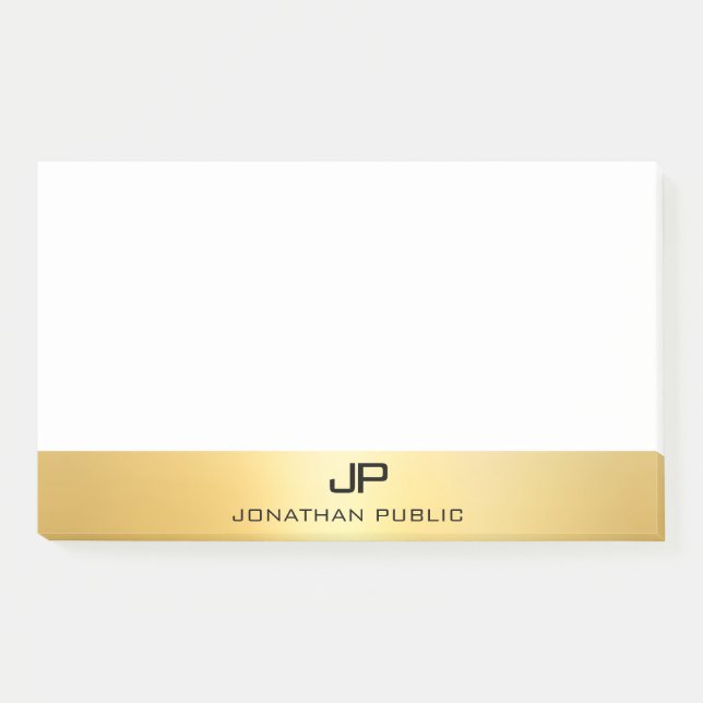 Faux Gold Modern Professional Elegant Template Post-it Notes (Front)