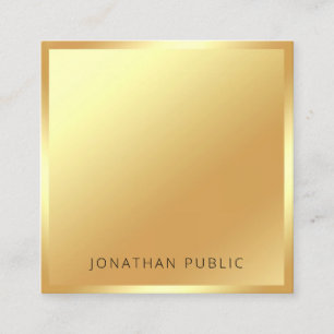 Faux Gold Modern Professional Glamourous Template Square Business Card