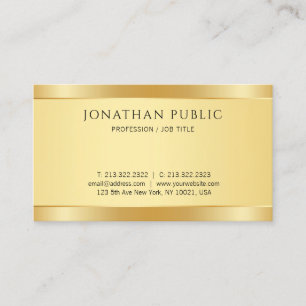 Faux Gold Modern Simple Design Elegant Template Business Card